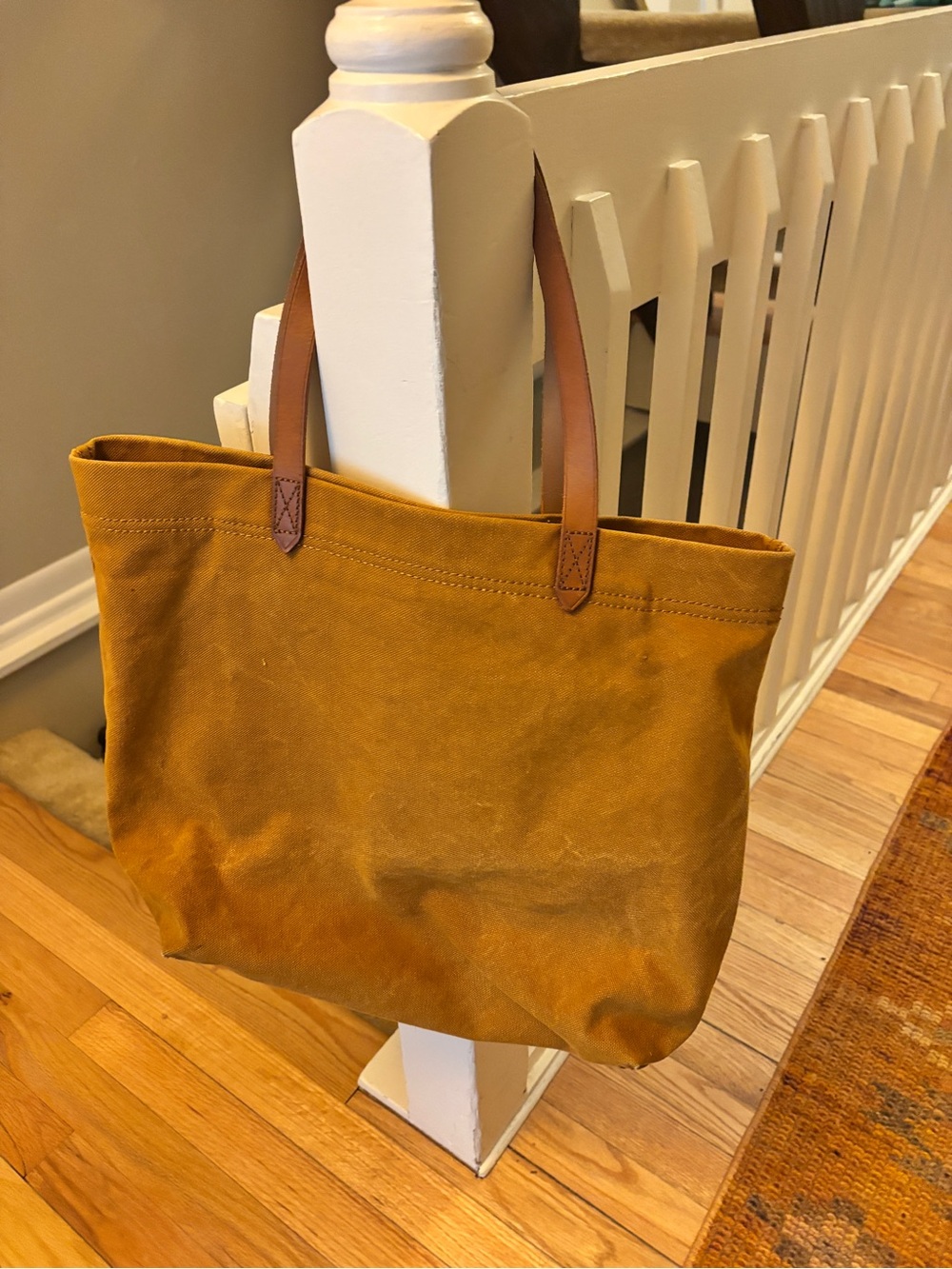 Madewell Canvas Tote with Brown Leather Handles